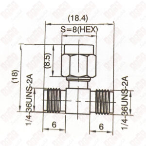 کانکتور SMA-KJK تبدیل نری به دو سر مادگی